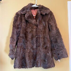 Vintage 1960/70s Brown Teddy Jacket